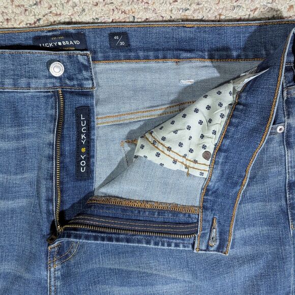 Lucky Brand Jeans Mens 46x30 Blue 181 Relaxed Fit Straight Leg Stretch Denim - Picture 4 of 13
